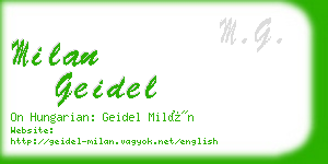 milan geidel business card